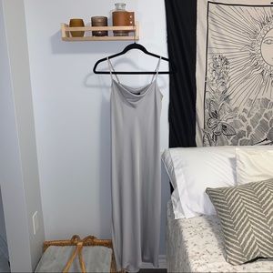 Grey/silver long slip dress